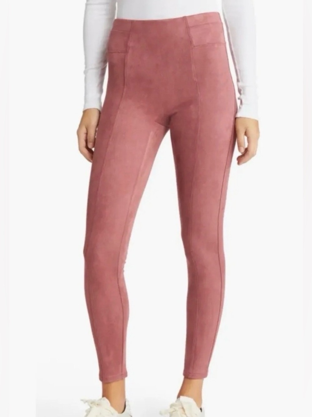 Spanx Women’s High-Waist Faux-Suede Leggings - Dusty Rose - Size 1X